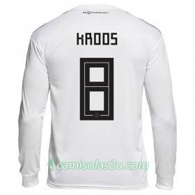 Camisolas de Futebol Alemanha Kroos 8 Equipamento Principal Copa do Mundo 2018 Manga Comprida